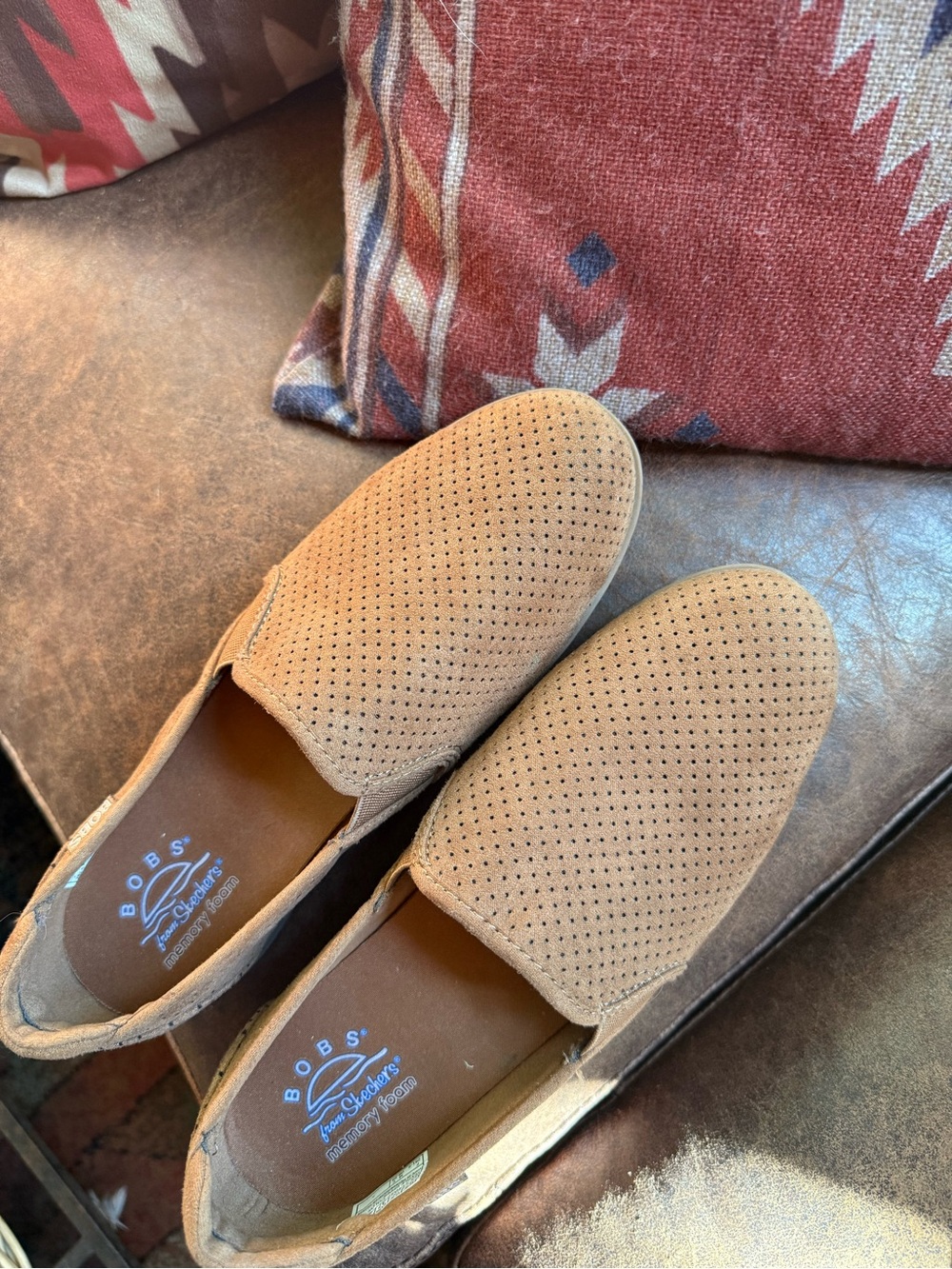 Skechers Bobs Suede Slip-On Flats in Light Brown - Picture 7 of 7